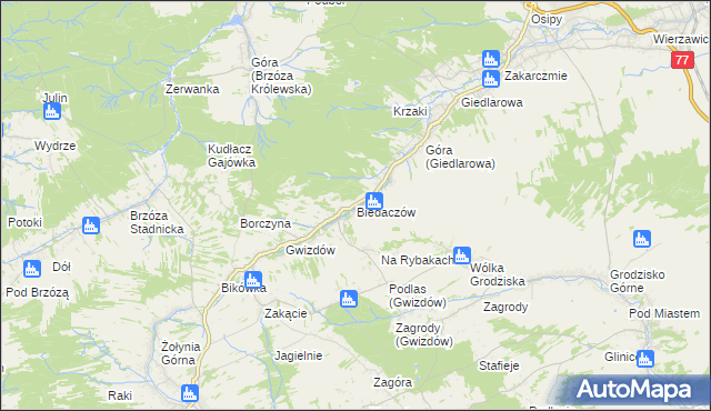 mapa Biedaczów, Biedaczów na mapie Targeo