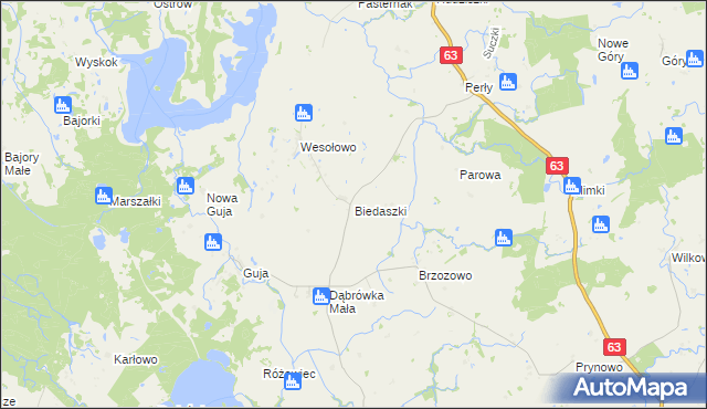 mapa Biedaszki gmina Węgorzewo, Biedaszki gmina Węgorzewo na mapie Targeo