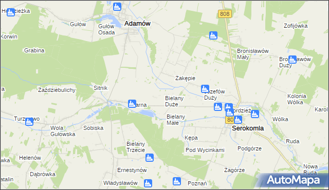 mapa Bielany Duże, Bielany Duże na mapie Targeo