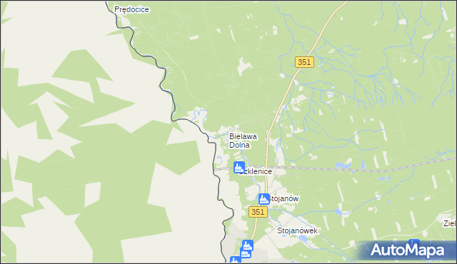 mapa Bielawa Dolna, Bielawa Dolna na mapie Targeo