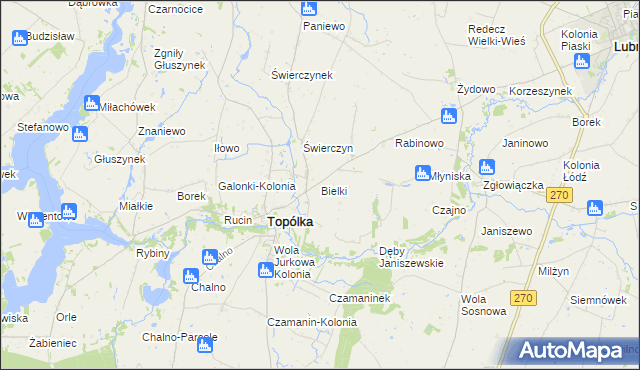 mapa Bielki, Bielki na mapie Targeo
