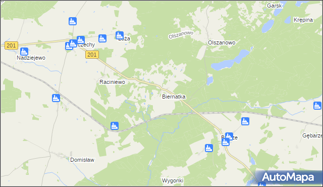mapa Biernatka, Biernatka na mapie Targeo