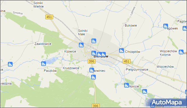 mapa Bierutów, Bierutów na mapie Targeo