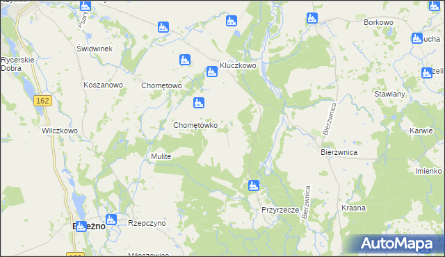 mapa Bierzwnica Osada, Bierzwnica Osada na mapie Targeo
