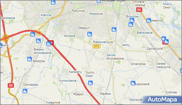 mapa Biestrzyków, Biestrzyków na mapie Targeo