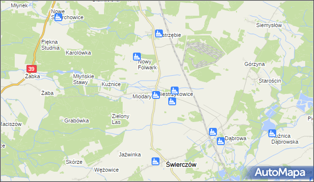 mapa Biestrzykowice, Biestrzykowice na mapie Targeo