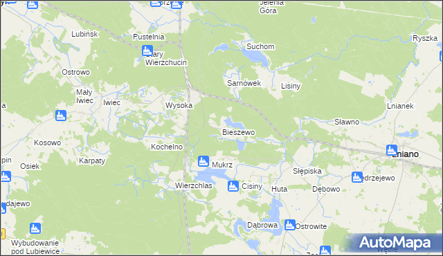 mapa Bieszewo, Bieszewo na mapie Targeo