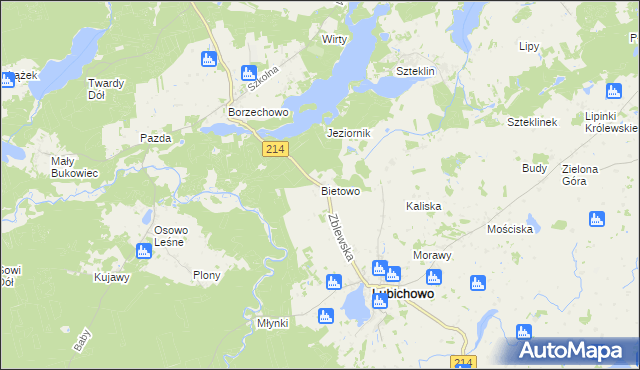 mapa Bietowo, Bietowo na mapie Targeo