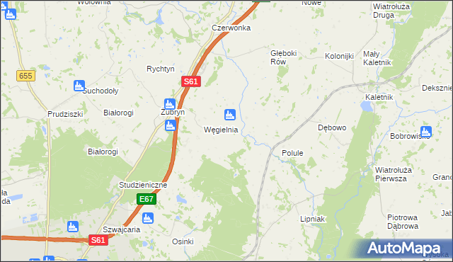 mapa Bilwinowo, Bilwinowo na mapie Targeo