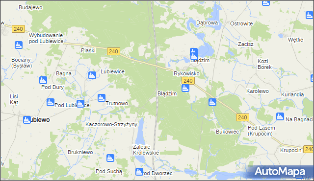 mapa Błądzim gmina Cekcyn, Błądzim gmina Cekcyn na mapie Targeo
