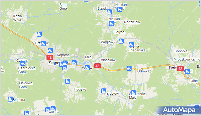 mapa Błaszków, Błaszków na mapie Targeo