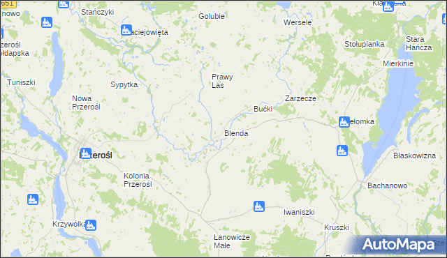 mapa Blenda, Blenda na mapie Targeo