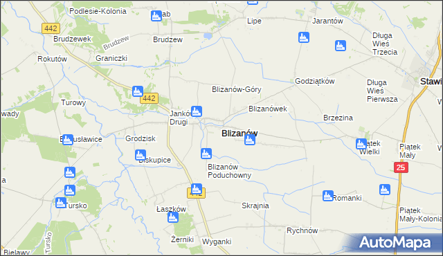 mapa Blizanów, Blizanów na mapie Targeo