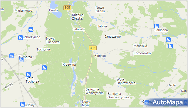 mapa Błońsko, Błońsko na mapie Targeo