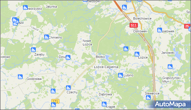 mapa Błotko, Błotko na mapie Targeo