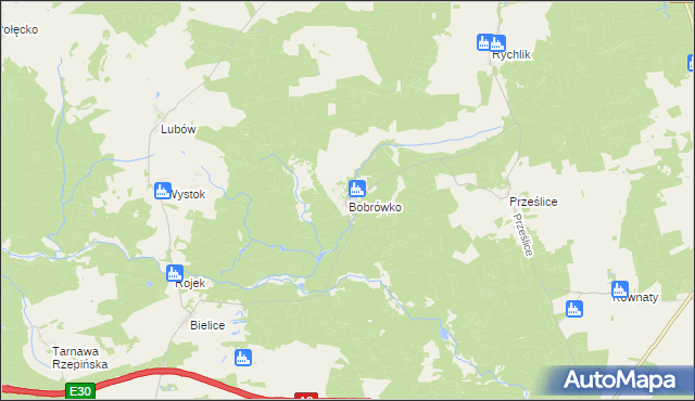 mapa Bobrówko gmina Torzym, Bobrówko gmina Torzym na mapie Targeo
