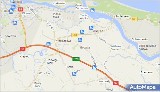 mapa Bogatka, Bogatka na mapie Targeo