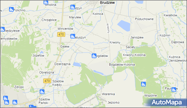 mapa Bogdałów, Bogdałów na mapie Targeo