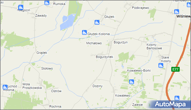 mapa Bogurzynek, Bogurzynek na mapie Targeo