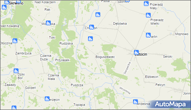 mapa Boguszewiec, Boguszewiec na mapie Targeo