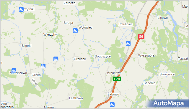 mapa Boguszyce gmina Nowogard, Boguszyce gmina Nowogard na mapie Targeo