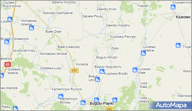 mapa Boguty-Milczki, Boguty-Milczki na mapie Targeo