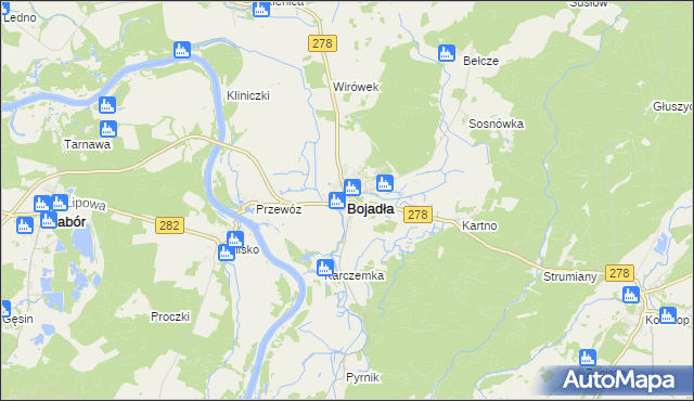 mapa Bojadła, Bojadła na mapie Targeo
