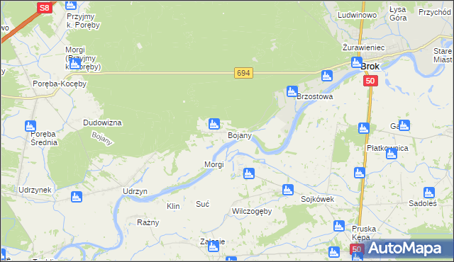 mapa Bojany, Bojany na mapie Targeo