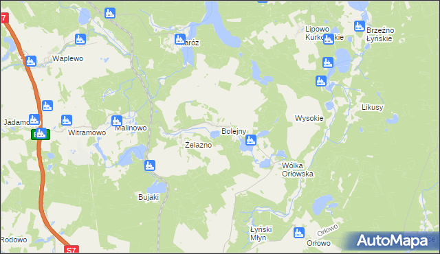 mapa Bolejny, Bolejny na mapie Targeo