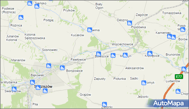 mapa Boleścice, Boleścice na mapie Targeo