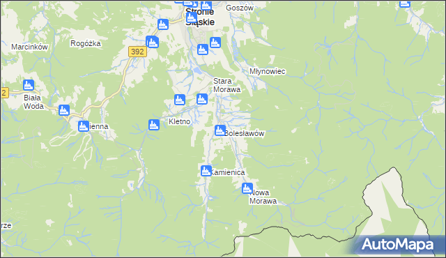 mapa Bolesławów gmina Stronie Śląskie, Bolesławów gmina Stronie Śląskie na mapie Targeo