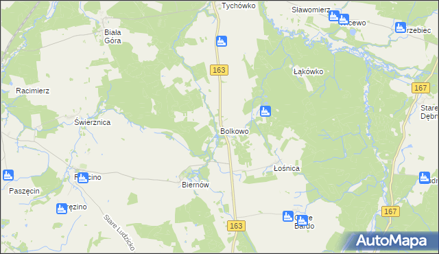 mapa Bolkowo gmina Połczyn-Zdrój, Bolkowo gmina Połczyn-Zdrój na mapie Targeo