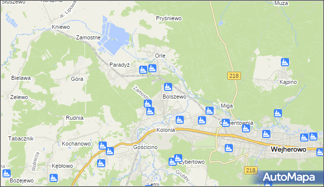 mapa Bolszewo, Bolszewo na mapie Targeo