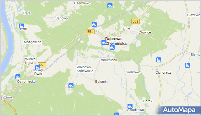 mapa Boluminek, Boluminek na mapie Targeo