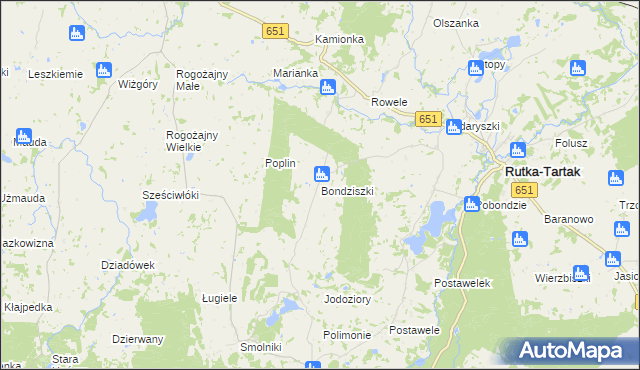 mapa Bondziszki, Bondziszki na mapie Targeo