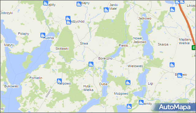 mapa Boreczno, Boreczno na mapie Targeo