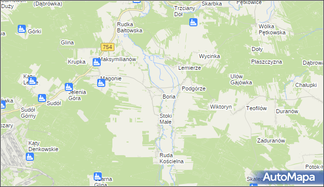 mapa Boria, Boria na mapie Targeo