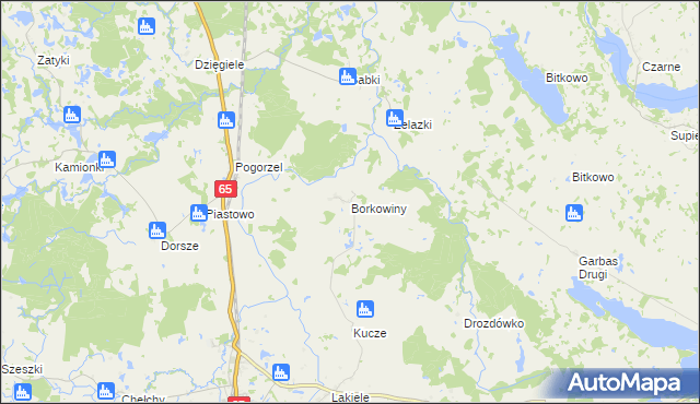 mapa Borkowiny, Borkowiny na mapie Targeo