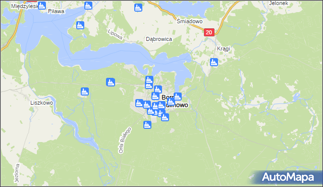 mapa Borne Sulinowo, Borne Sulinowo na mapie Targeo