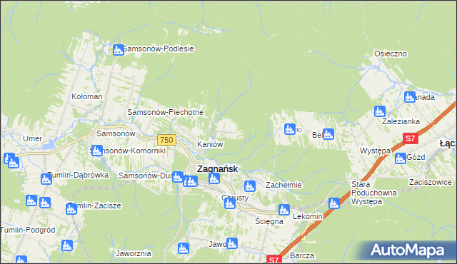 mapa Borowa Góra gmina Zagnańsk, Borowa Góra gmina Zagnańsk na mapie Targeo