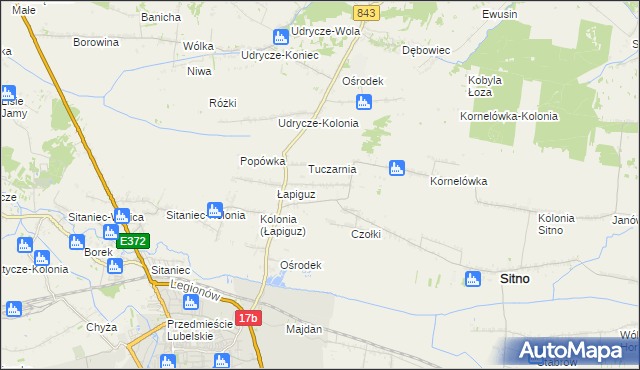 mapa Borowina Sitaniecka, Borowina Sitaniecka na mapie Targeo