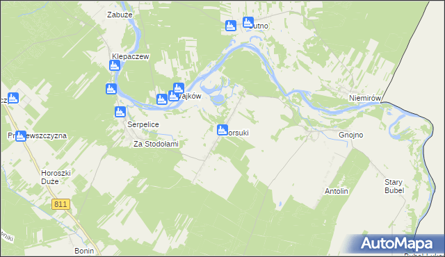 mapa Borsuki gmina Sarnaki, Borsuki gmina Sarnaki na mapie Targeo