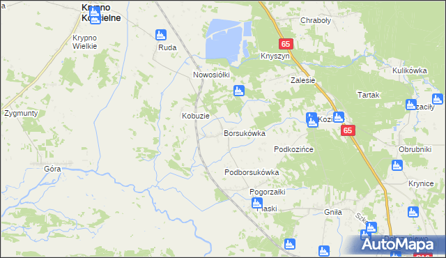 mapa Borsukówka, Borsukówka na mapie Targeo
