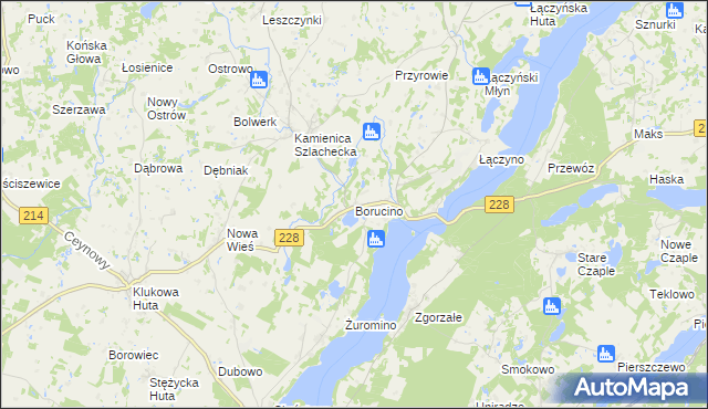 mapa Borucino gmina Stężyca, Borucino gmina Stężyca na mapie Targeo