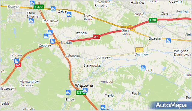 mapa Boryszew, Boryszew na mapie Targeo