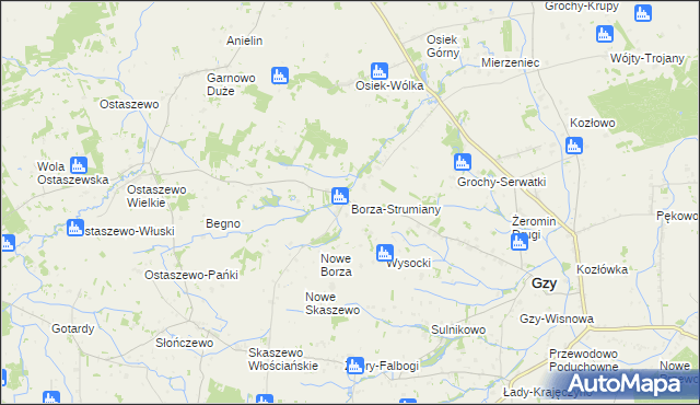 mapa Borza-Strumiany, Borza-Strumiany na mapie Targeo