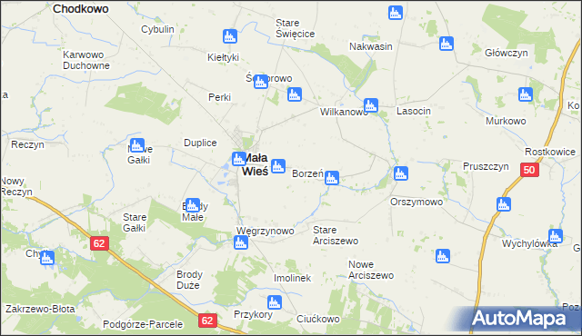 mapa Borzeń, Borzeń na mapie Targeo