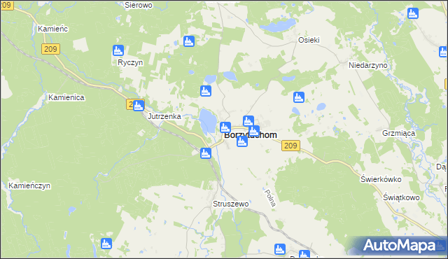 mapa Borzytuchom, Borzytuchom na mapie Targeo