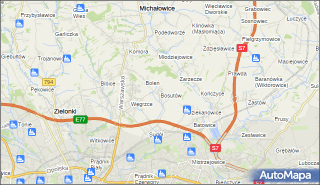 mapa Bosutów, Bosutów na mapie Targeo