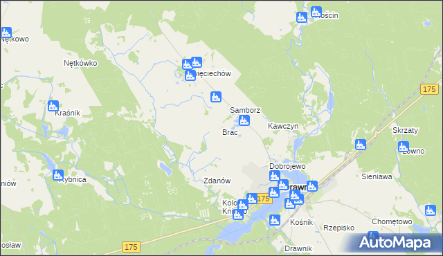 mapa Brac, Brac na mapie Targeo